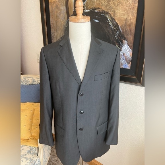 Luigi Bianchi Mantova Gray Suit 41R 100% Wool